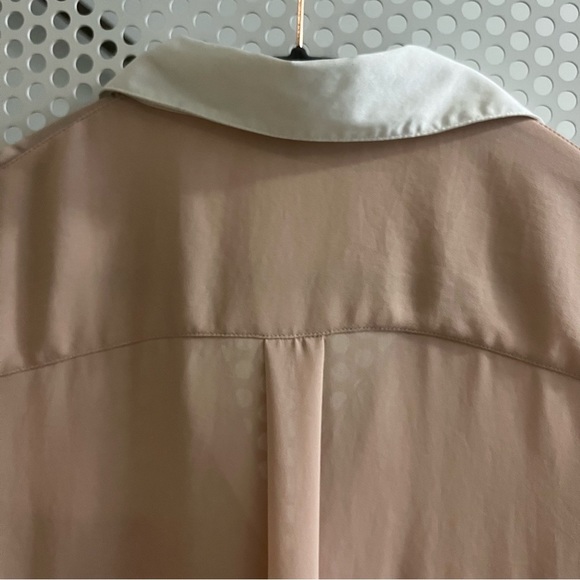 Free People Collared Button-down Shirt Size Medium. Pinkish Cream/White - Picture 5 of 10